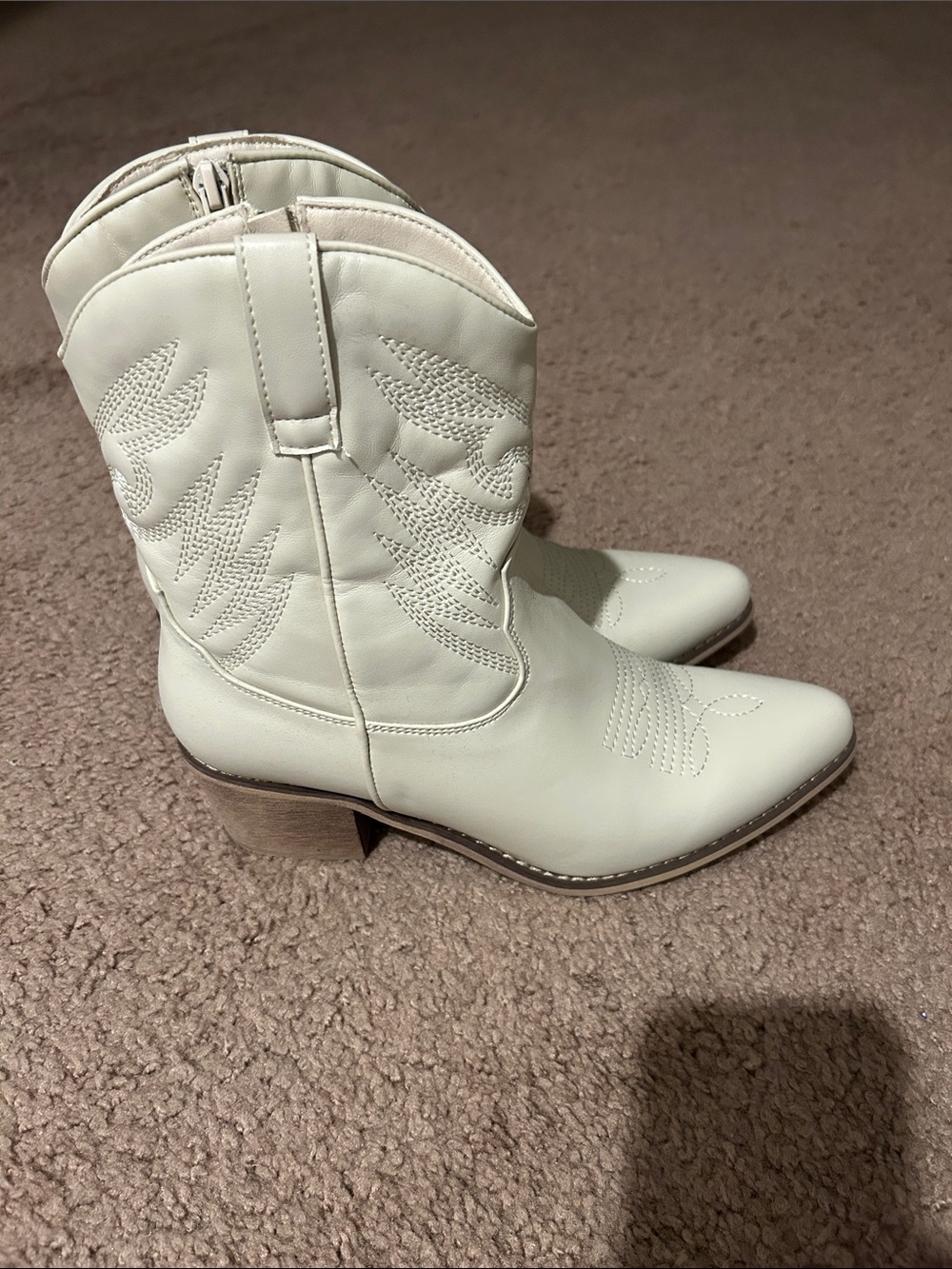 Altar'd State White Western-Inspired Ankle Boots
